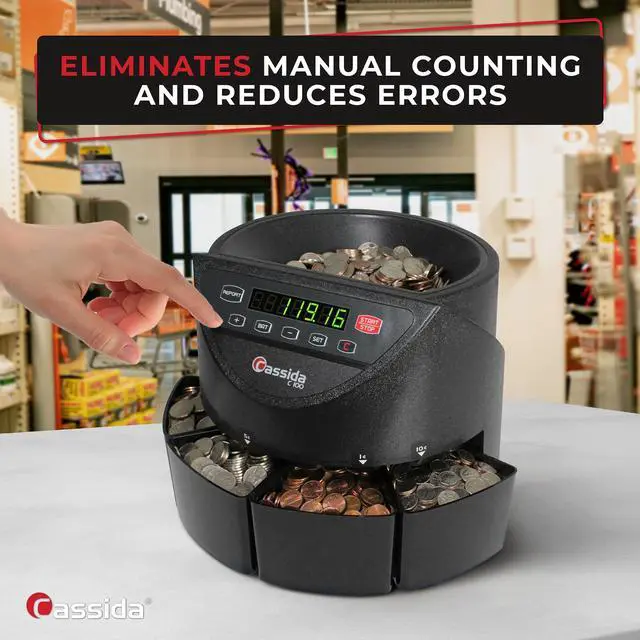 Alt view image 3 of 7 - C100 Electronic Coin Sorter/Counter, Countable coins 1¢, 5¢, 10¢, 25¢, 250 coins/min, 110 VAC