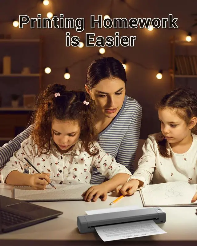 Alt view image 6 of 7 - Inkless Portable Printer for Travel - Wireless Thermal Printer Compatible with Phone & Laptop, Bluetooth Printers Supports 8.5" X 11" Letter Thermal Paper, Come with Carry Case