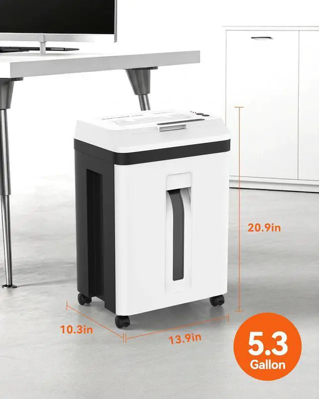 Alt view image 7 of 7 - 150-Sheet Paper Shredder Heavy Duty, Micro Cut and CDs/Cards, P5 Ultra Security, 60 Min Non Stop Shredder for Home Office, 5.3 Gallon Bin with Wheels, <60 dB (OL289)