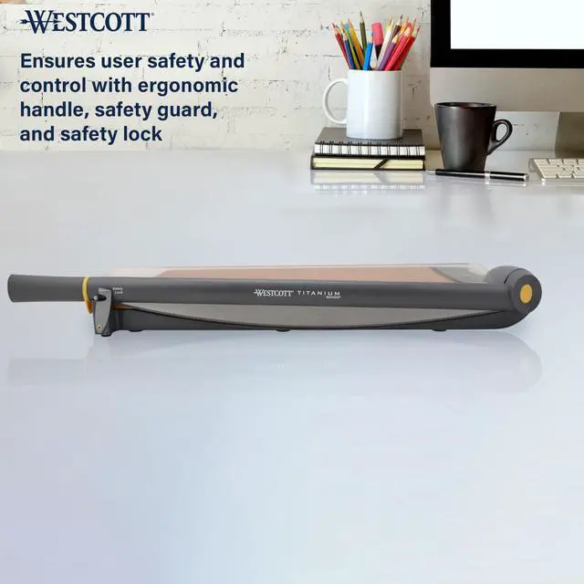 Alt view image 6 of 7 - TrimAir Guillotine Paper Cutter, Paper Trimmer with Sharp and Durable Titanium-Bonded Blade, Maximum Safety Features, 18-Inch, Back to School, School Supplies, Classroom