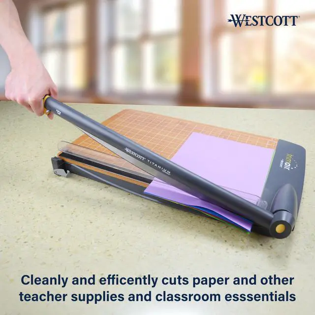 Alt view image 4 of 7 - TrimAir Guillotine Paper Cutter, Paper Trimmer with Sharp and Durable Titanium-Bonded Blade, Maximum Safety Features, 18-Inch, Back to School, School Supplies, Classroom