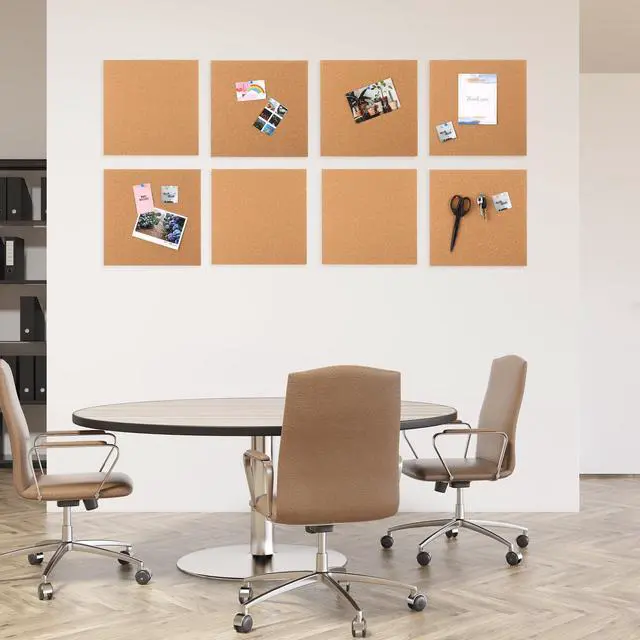 Alt view image 5 of 7 - 40 Pack Cork Board Square 12" x 12", 1/4" Thick Cork Board Tiles Bulk for Wall Self Adhesive Bulletin Corkboards Tiles Sheet for Wall School Office Home Decoration