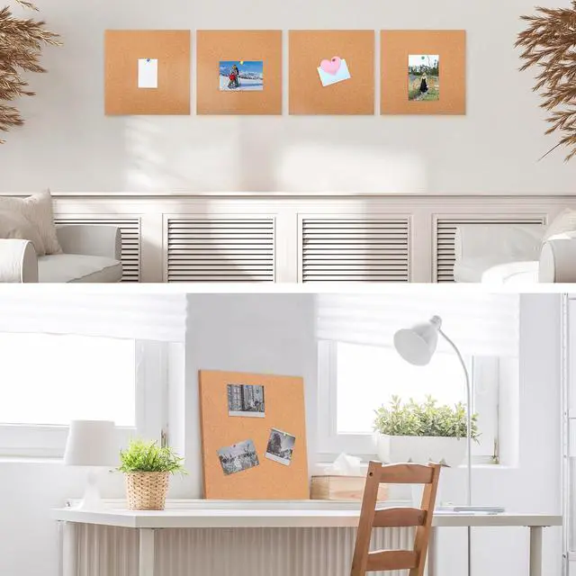 Alt view image 7 of 7 - 40 Pack Cork Board Square 12" x 12", 1/4" Thick Cork Board Tiles Bulk for Wall Self Adhesive Bulletin Corkboards Tiles Sheet for Wall School Office Home Decoration