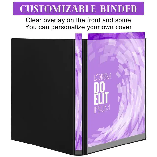 Alt view image 3 of 7 - 24 Pcs 3 Ring Plastic Binders Bulk with 2 Pockets Flexible Binder with Transparent View Cover Plastic Binder for Home Office(1/2 Inch,Black)