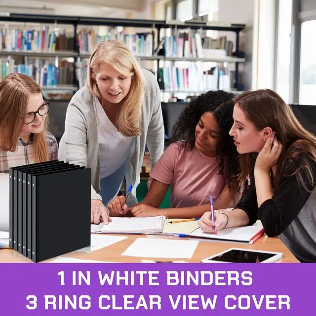 Alt view image 7 of 7 - 24 Pcs 3 Ring Plastic Binders Bulk with 2 Pockets Flexible Binder with Transparent View Cover Plastic Binder for Home Office(1/2 Inch,Black)
