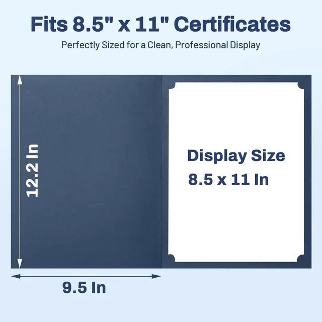 Alt view image 5 of 7 - Certificate Holders(Navy Blue, 150 Packs), Diploma Covers Gold Foil Border, for Letter Size 8.5x11 Certificates, Cardstock, Document Papers