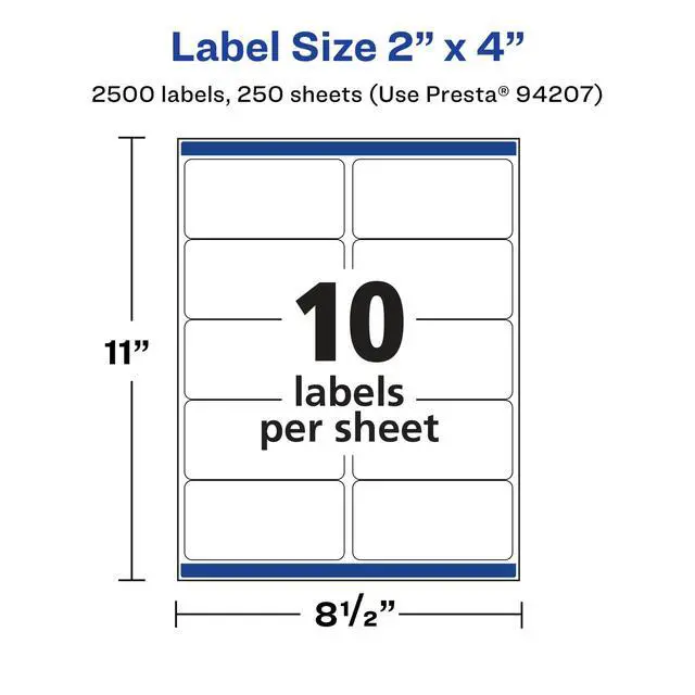 Alt view image 5 of 7 - ® Matte White Rectangle Labels, Sure Feed® Technology, 2" x 4", 2,500 Matte White Printable Labels