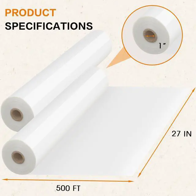 Alt view image 2 of 7 - 1.5 Mil Thermal Laminating Film Roll,27" x 250' 2 Pack for Laminator | Clear Gloss Laminate Roll with Sturdy 1-inch Core, Ideal for Classroom, Office, Restaurant and Craft Document Lamination