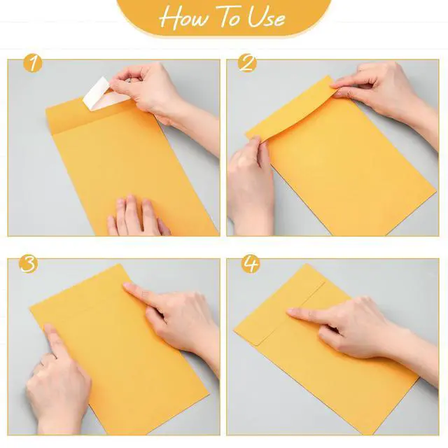 Alt view image 3 of 6 - 800 Counts 6 x 9 Inch Brown Envelopes Self Adhesive Security Catalog Mailing Envelopes with Adhesive for Mailing Storage Organizing Home Office