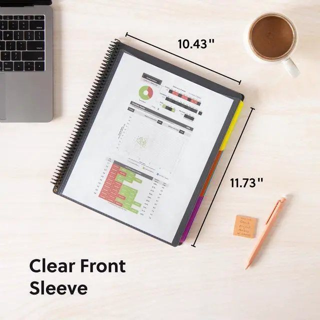 Alt view image 4 of 7 - 12 Pocket Poly Project Organizer,Letter Size,1/3-Cut Tab,Gray with Bright Colors (89207),(Pack of 10)