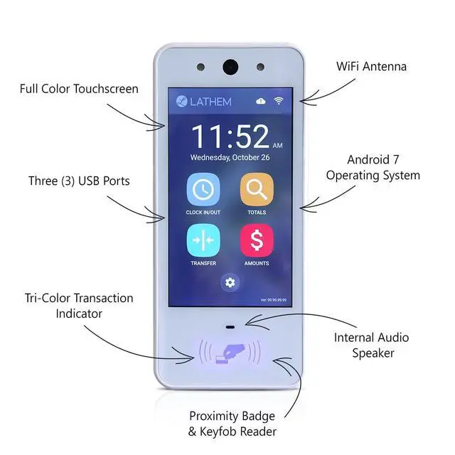 Alt view image 2 of 6 - Touch-Free Wi-Fi Time Clock System w/ 15 Badges (PCEXPRESS)