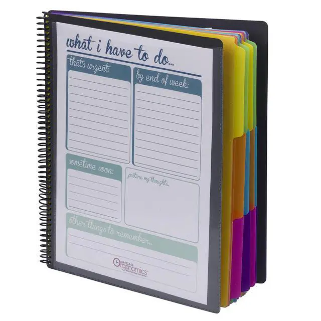 Alt view image 5 of 5 - 24 Pocket Poly Project Organizer, 1/3-Cut Tab, Letter Size, Gray with Bright Colors (89206), (Pack of 10)