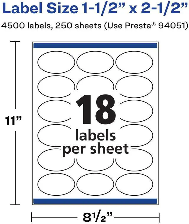 Alt view image 5 of 7 - ® Matte White Oval Labels, Sure Feed® Technology, 1.5" x 2.5", 4,500 Matte White Printable Labels