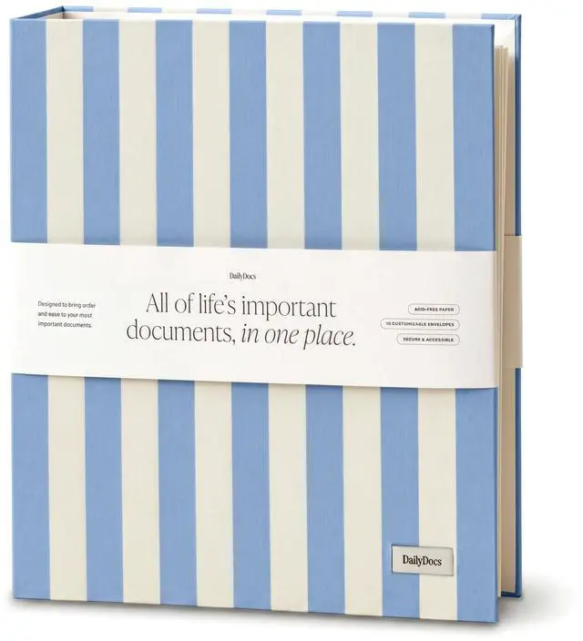 Main image of Document Organizer Binder for Important Papers & Passports, Cloud