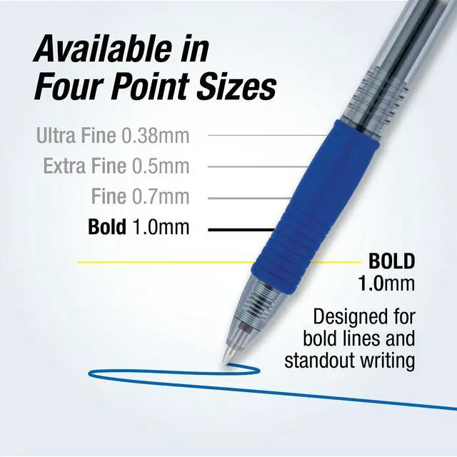 Alt view image 4 of 7 - G2 Premium Gel Pens, Blue Pens, Bold Point 1 mm, Tub of 48, Blue