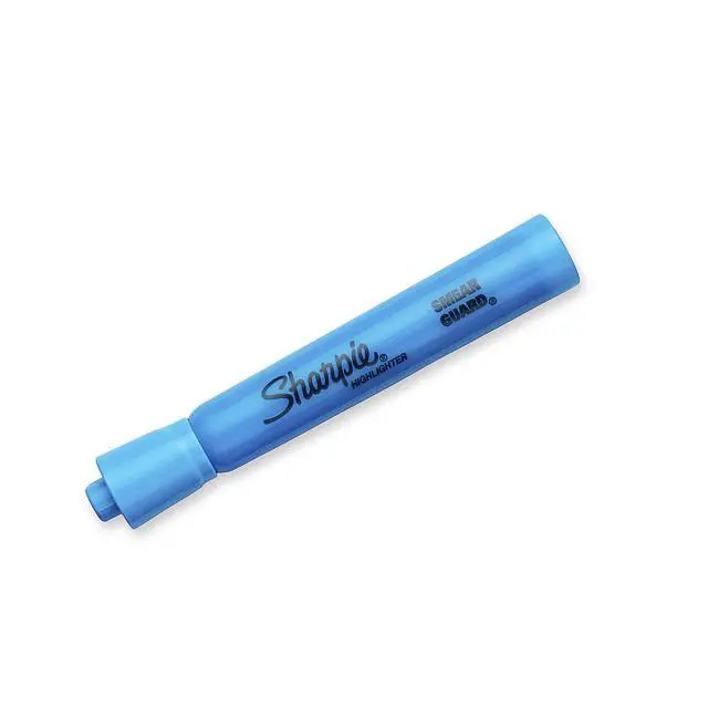 Alt view image 3 of 5 - Tank Style Highlighters, Chisel Tip, Fluorescent Blue, Box of 12 (Pack of 12)