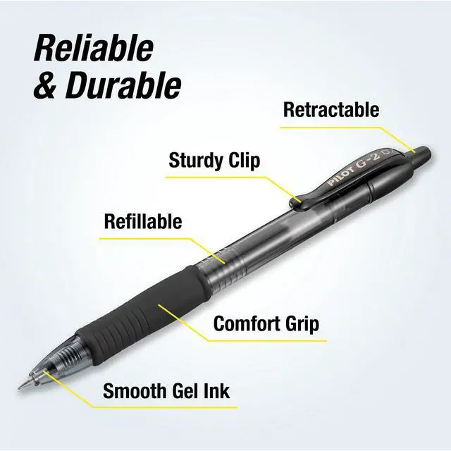 Alt view image 3 of 7 - G2 Premium Gel Pens, Black Pens, Fine Point 0.7 mm, Tub of 48, Black