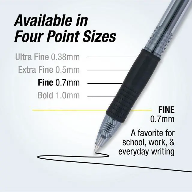 Alt view image 4 of 7 - G2 Premium Gel Pens, Black Pens, Fine Point 0.7 mm, Tub of 48, Black