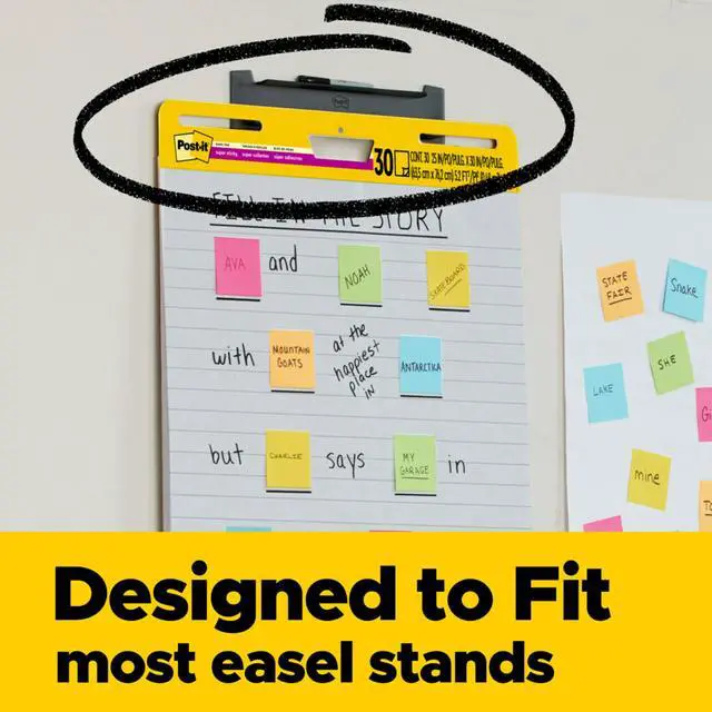 Alt view image 3 of 7 - Super Sticky Easel Pad, 25 x 30 in, White Lined, 36 Pack | Premium Self Stick Flip Chart Paper, Teacher Anchor Chart, Super Sticking Power
