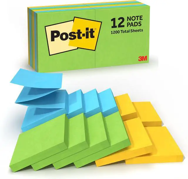 Main image of Pop-up Notes, 3x3 in, 12 Pads, America's #1 Favorite Sticky Notes, Floral Fantasy Collection, Bold Colors, Clean Removal, Recyclable (R330-12AU) (Pack of 6)