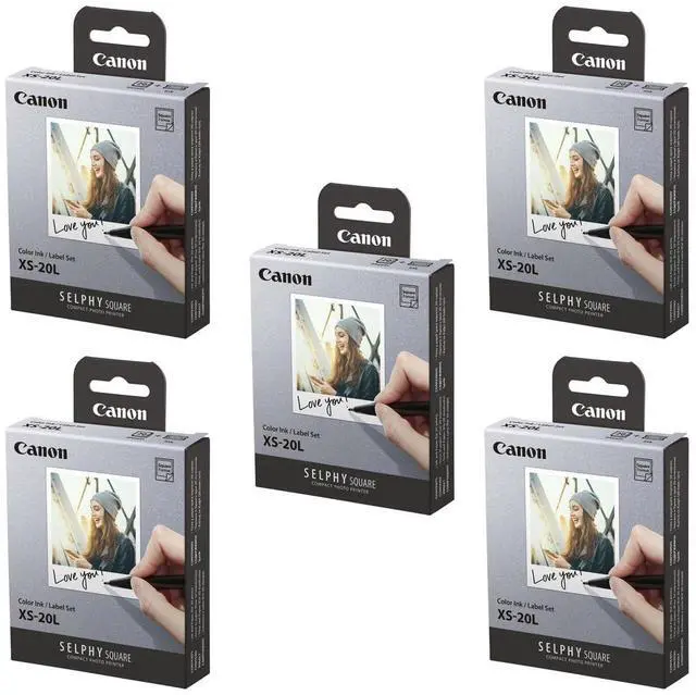 Main image of 5 Pack SELPHY Color Ink/Label XS-20L Set, 20 Sheets