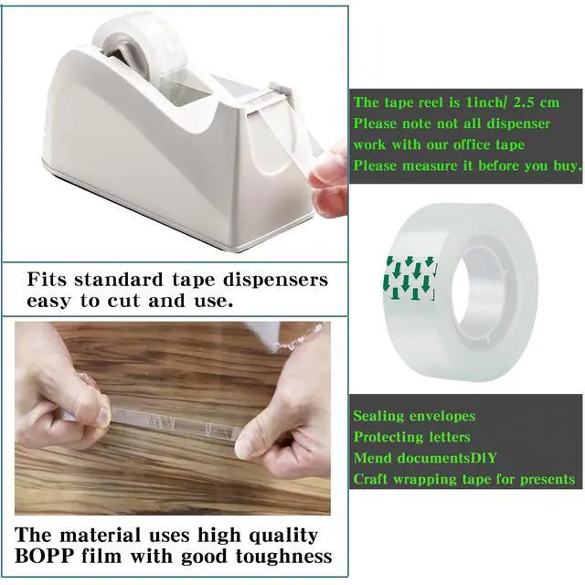 Alt view image 3 of 7 - 144 Rolls Transparent Tape Refills Rolls Each Rol 1 inch Corel 3/4 x 900 Inches,for School,Office, Home
