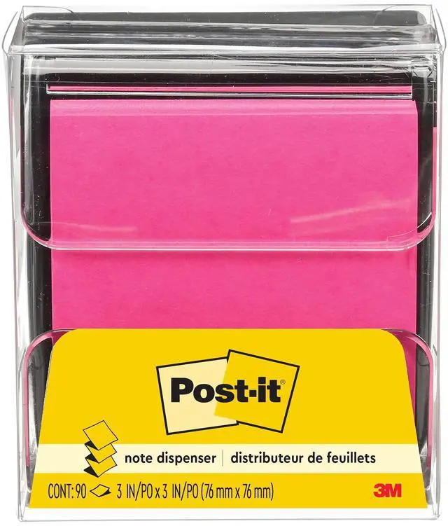 Main image of Pop-up Notes Dispenser, 3x3 in, Black Base Clear Top, Pack Includes a 45-Sheet Pad (WD-330-BK) (Pack of 6)