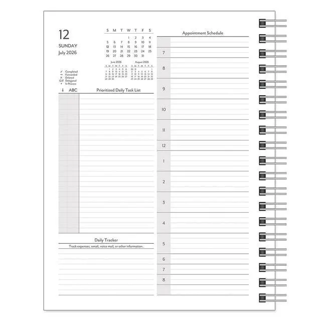Alt view image 3 of 7 - FranklinCovey - Compass Wire-Bound Planner Refill | Two Pages Per Day (Monarch, Jul 2026 - Jun 2027)