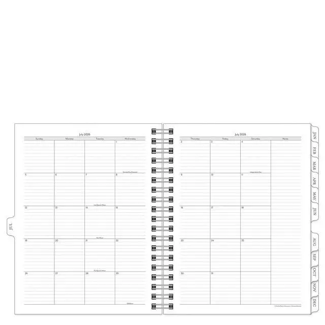 Alt view image 6 of 7 - FranklinCovey - Compass Wire-Bound Planner Refill | Two Pages Per Day (Monarch, Jul 2026 - Jun 2027)
