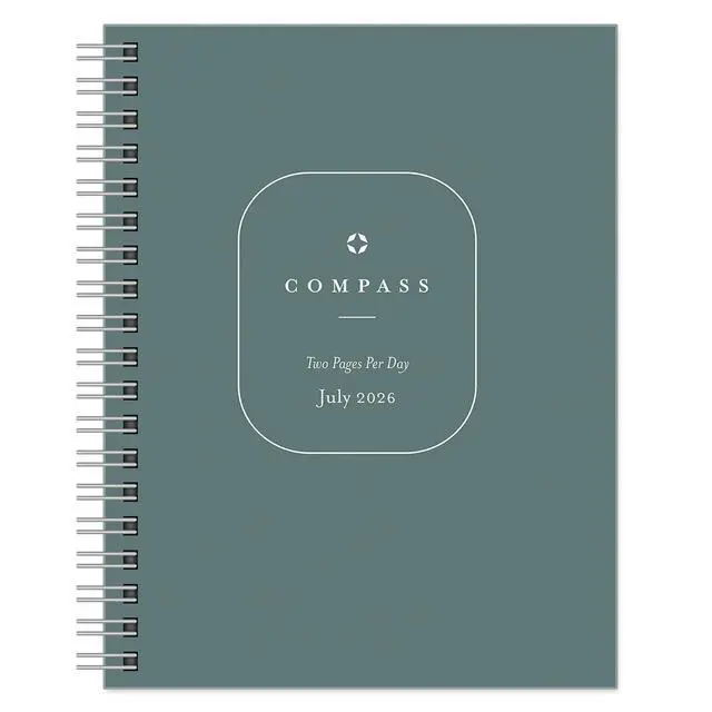 Alt view image 2 of 7 - FranklinCovey - Compass Wire-Bound Planner Refill | Two Pages Per Day (Monarch, Jul 2026 - Jun 2027)