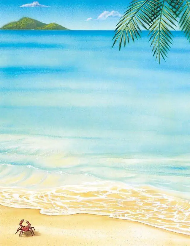 Main image of Tropical Beach Letterhead, Printer Friendly, 8.5x11, 80 Sheet Pack (2014233) (Pack of 12)