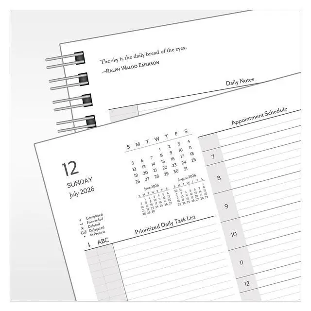 Alt view image 5 of 7 - FranklinCovey - Compass Wire-Bound Planner Refill | Two Pages Per Day (Monarch, Jul 2026 - Jun 2027)