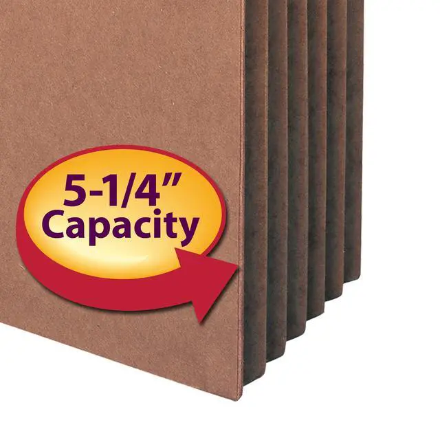 Alt view image 3 of 7 - File Pocket, Straight-Cut Tab, 5-1/4" Expansion, Legal Size, Redrope, 10 per Box (74234) (Pack of 5)