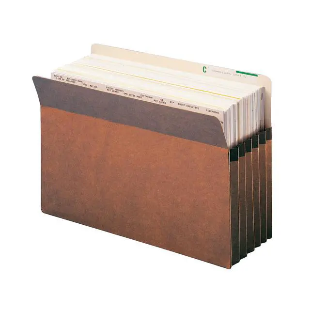 Alt view image 2 of 7 - File Pocket, Straight-Cut Tab, 5-1/4" Expansion, Legal Size, Redrope, 10 per Box (74234) (Pack of 5)