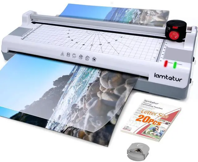 Main image of Thermal Laminator Machine 13in Wide with Letter Laminating Sheets | 7in1 Laminating Machine 11x17 wide for A3/A4/A6, Hot&Cold Lamination Office Home School Teacher,Paper Cutter, Corner Rounder