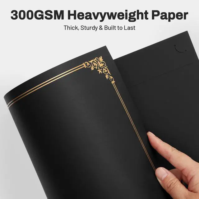 Alt view image 3 of 7 - Certificate Holders, 100 Packs Black Diploma Holders, Certificate Covers with Gold Foil Border for Letter Size 8.5 x 11 Certificate Paper, Cardstock, Award, Graduation, Documents