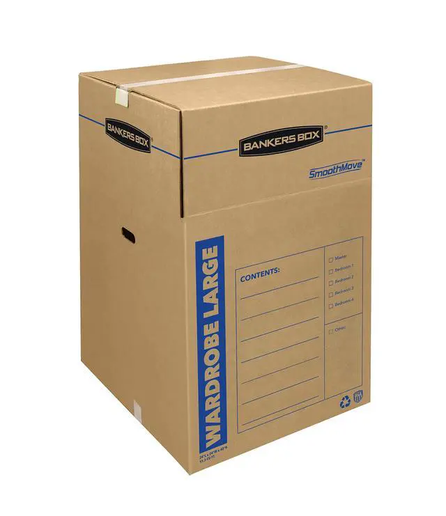 Alt view image 5 of 7 - 3-Pack Tall Wardrobe Moving Boxes, 24" x 24" x 40" | Move hanging clothes from closet to truck with wardrobe boxes that reduce folding, wrinkles, and repacking