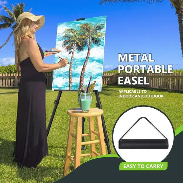 Alt view image 6 of 7 - Easel Stand for Sign, 66" Easels Stand for Painting Heavy Duty, Portable Travel Easel for Display (4 Pack)