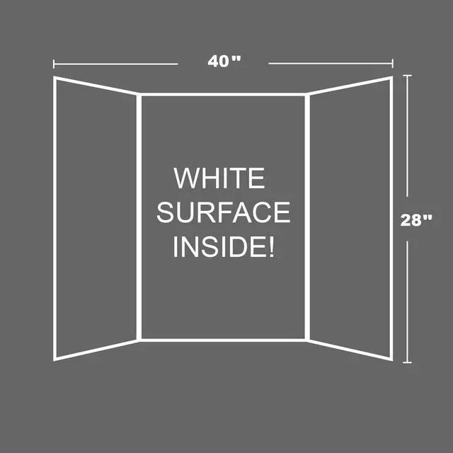 Alt view image 3 of 7 - White Tri-Fold Poster Board, 28 x 40 in, 30-Case | white tri-fold corrugated poster board, opens into three panels and stands on its own