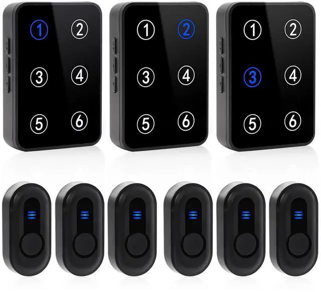Main image of Caregiver Pager Wireless Call Button Emergency Life Alert Systems 500Ft Range with LED Number Display for Elderly/Patient/Disabled at Home/Hospital/Clinic(6 Waterproof Panic Button & 3 Receiver)