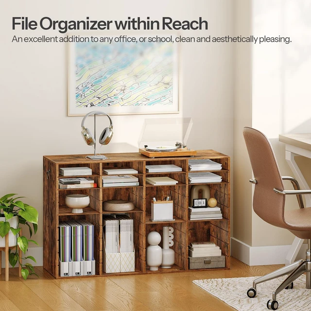 Alt view image 2 of 7 - Wooden Literature Organizer, 36-Slot Mail Sorters, Removable Classroom Mailbox, Student Mailboxes for Classroom, Paper Storage Organizer, for Home, Office, Classroom, Rustic Brown FG36WF01