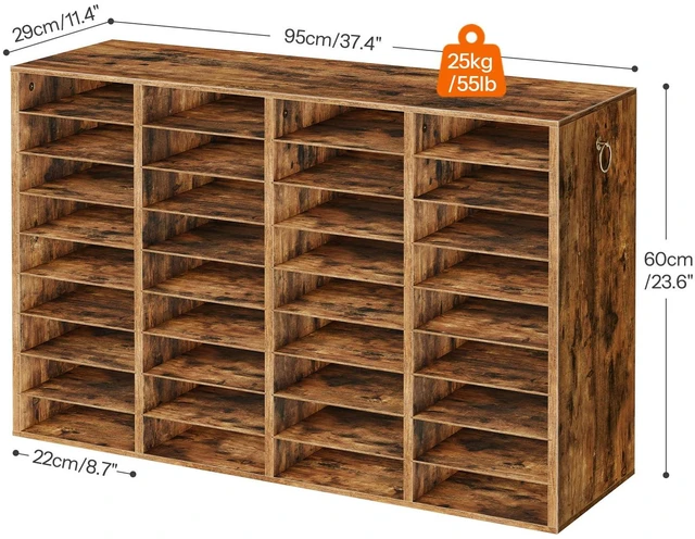 Alt view image 6 of 7 - Wooden Literature Organizer, 36-Slot Mail Sorters, Removable Classroom Mailbox, Student Mailboxes for Classroom, Paper Storage Organizer, for Home, Office, Classroom, Rustic Brown FG36WF01