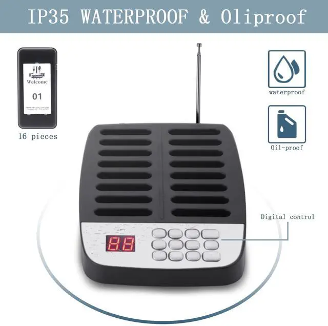 Alt view image 2 of 7 - Restaurant Pager,Pagers for Restaurants 12 Guest Pagers,Buzzers Social Distancing, 98 Chanels with Vibration, Flashing and Buzzer for Food Truck, Restaurant, Food Court