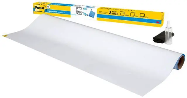 Main image of Easy Erase Permanent Marker Whiteboard Surface, Permanent Marker Wipes Away with Water, 6 ft x 4 ft, White Dry Erase Whiteboard Film (EE6x4)