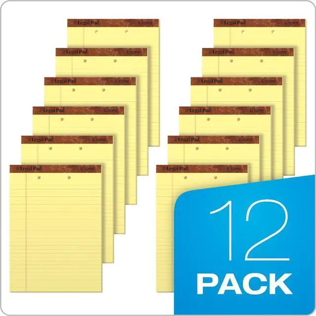 Alt view image 6 of 7 - The Legal Pad Writing Pads, 8-1/2" x 11-3/4", Canary Paper, Legal Rule, 50 Sheets, 12 Count (7531) (Pack of 6)