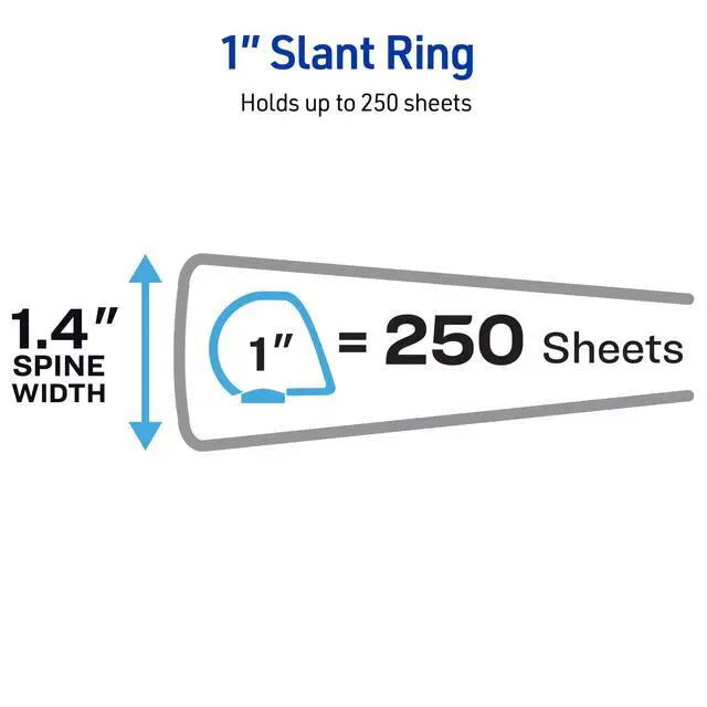 Alt view image 4 of 7 - Durable View 3 Ring Binders for Home, School Supplies, Office, or Organization Needs, 1" Slant Ring, 12 Pack White Binders (17012)
