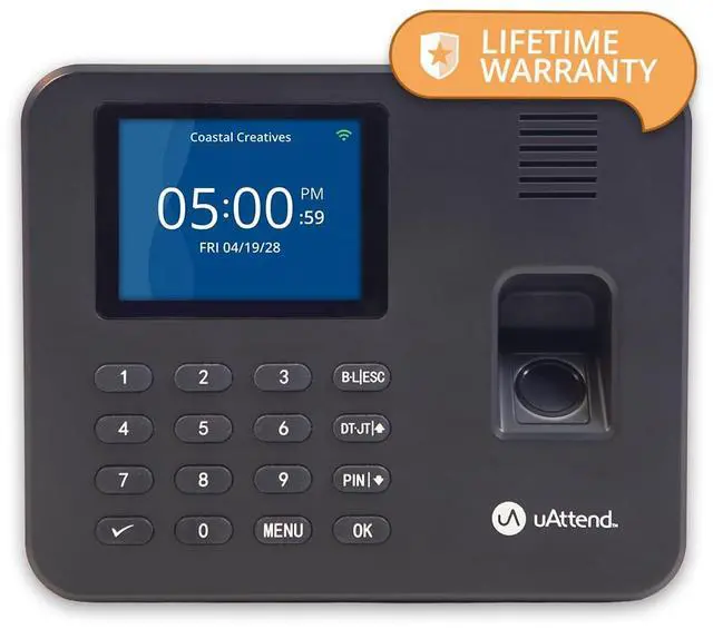 Main image of RE2000 Biometric Time Clock for Employees Fingerprint + PIN Punching, WiFi Cloud Time & Attendance System with Offline Storage, Payroll-Ready Small Business Time Tracking