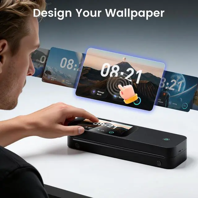 Alt view image 4 of 7 - M85 Portable Printers Wireless for Travel with Upgraded Touchscreen, Thermal Wireless Inkless Bluetooth Printer, Supports 8.5"x11"US Letter/A4, Compatible with iOS, Android, Windows, Mac