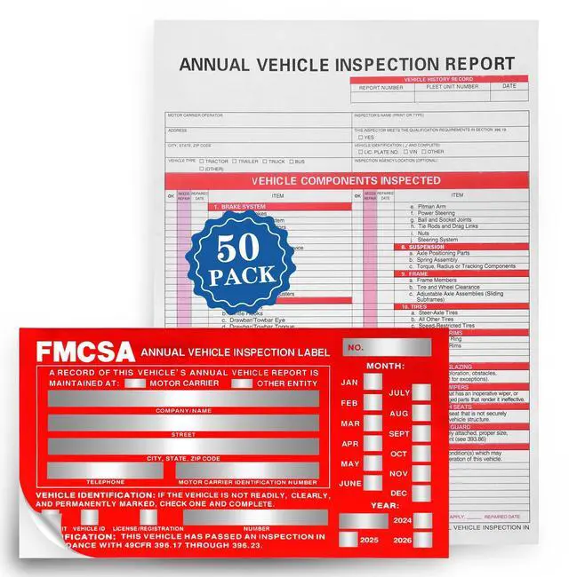 Main image of 50 Pack Inspection Forms and StickersAnnual Inspection StickerAnnual Inspection Forms and StickersPermanent Aluminum Adhesive Decals3-Ply Carbonless Form