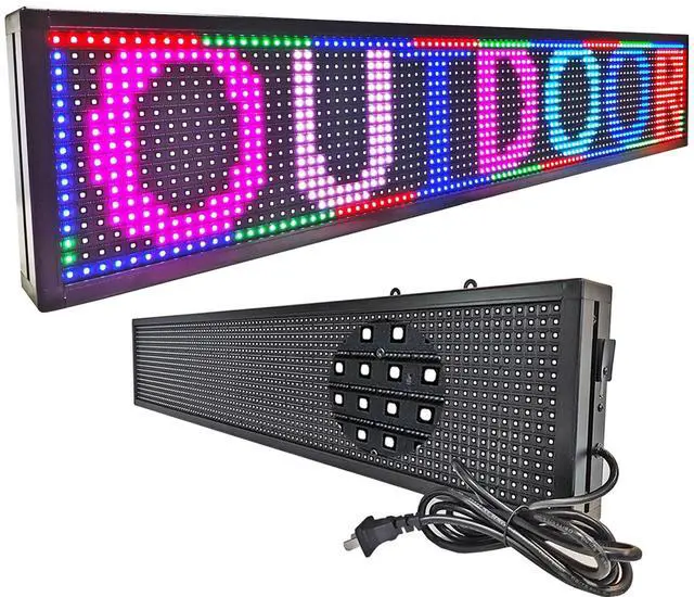 Main image of HS Programmable Scrolling led sign, High Brightness Full Color Outdoor Waterproof, Digital Display Board for Advertising Store Business Window Restaurant P10 (39''x8'')